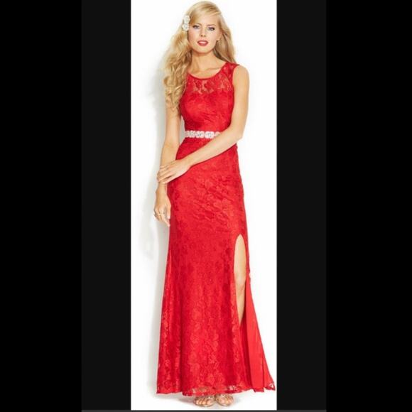 City Studio Jessica Rabbit lace mermaid sheath evening gown maxi dress, 9 NWT - Picture 1 of 15